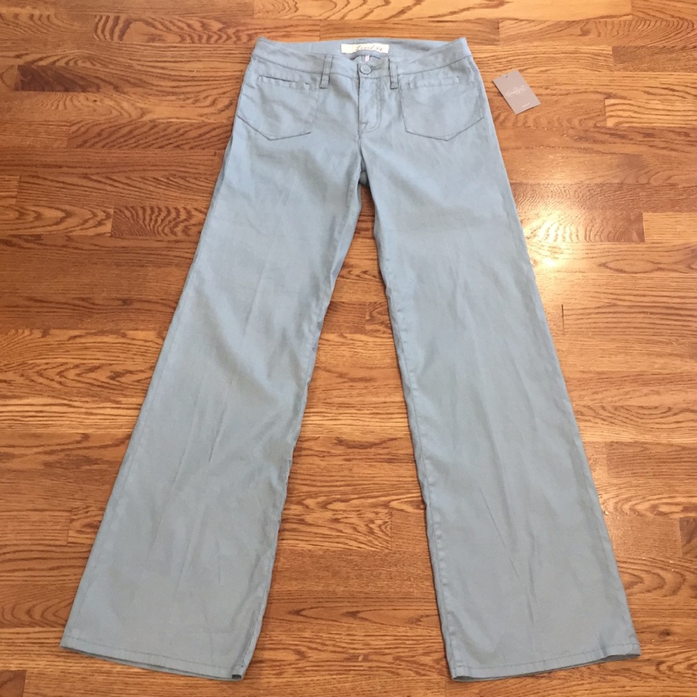 Anthropologie Level 99 Wide Leg Linen Pants in Sky